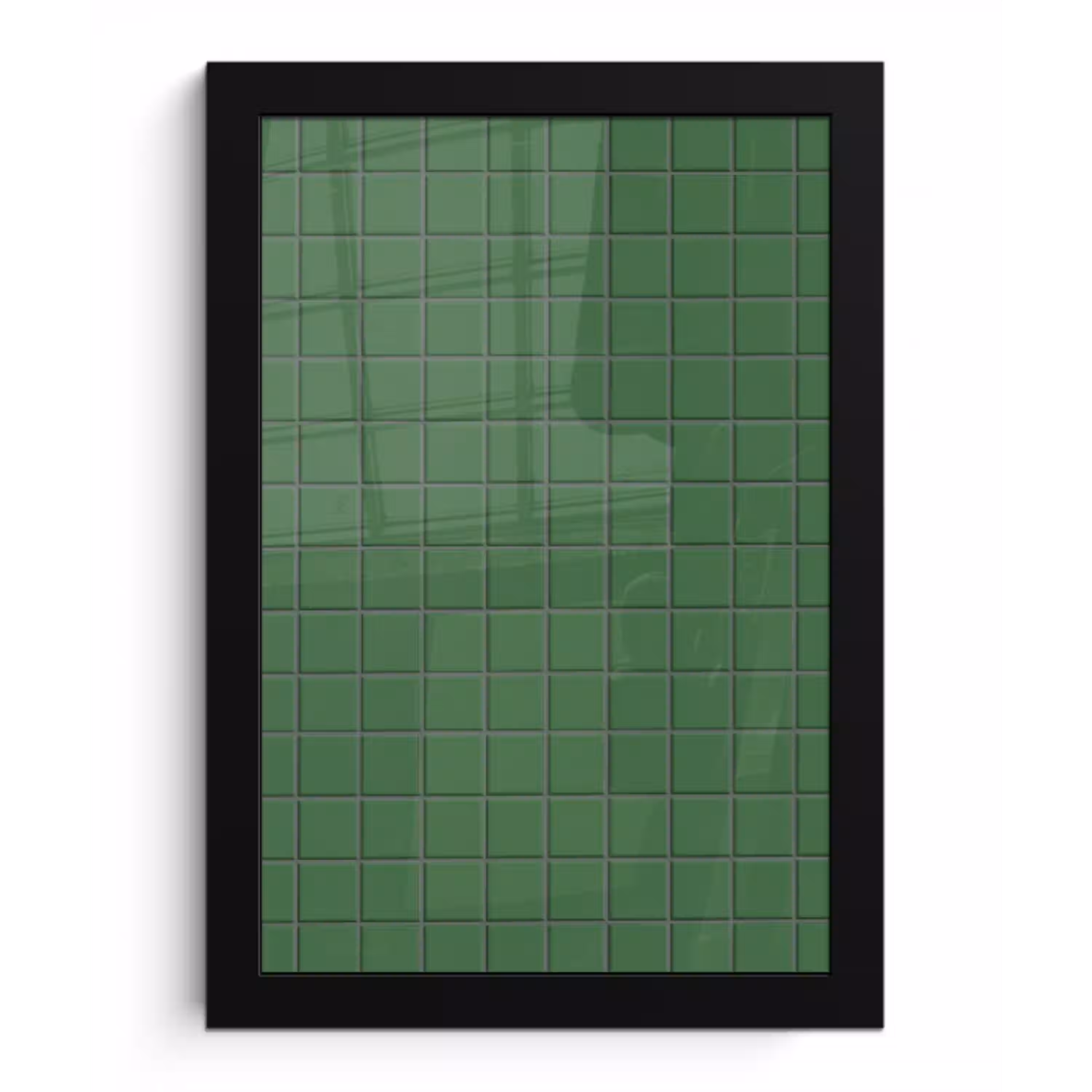 Patroon - Tegels - Groen fotolijst zwart zonder passe partout klein 224 -3d