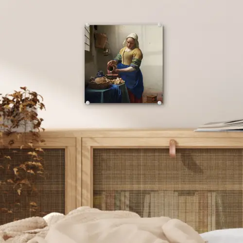 Het melkmeisje - Schilderij van Johannes Vermeer plexiglas 5mm klein -sfeer4