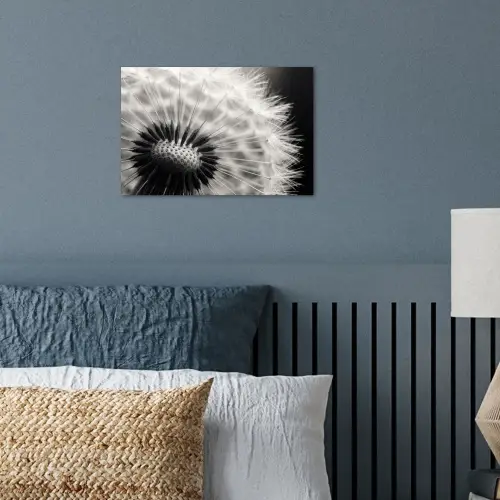 Paardenbloem - Zwart - Wit poster papier klein -sfeer2