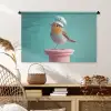 Roodborstje - Vogel - Koksmuts - Sokkel Wandkleed katoen middel -sfeer5
