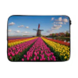 Tulpen - Holland - Molen - Kleurrijk laptophoes neopreen klein -3d