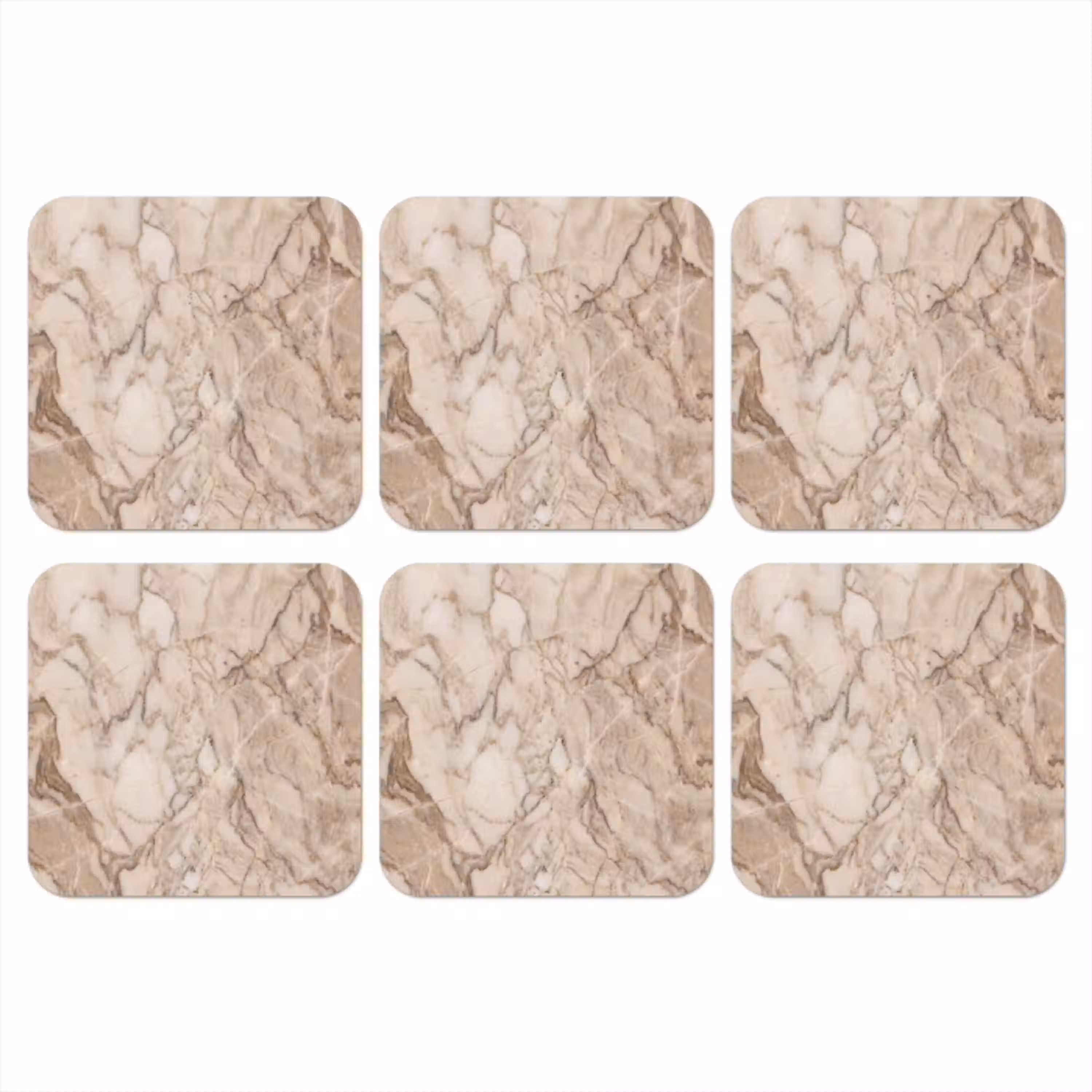 Marmer - Aderen - Textuur - Beige - Modern onderzetter kurk middel -3d