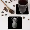 Ananas - Gedetailleerd - Bladeren onderzetter kurk middel -sfeer2