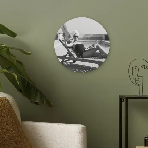 Glamour - Modern - Zwart - Wit Akoestische PET Vilt - Rond klein -sfeer2