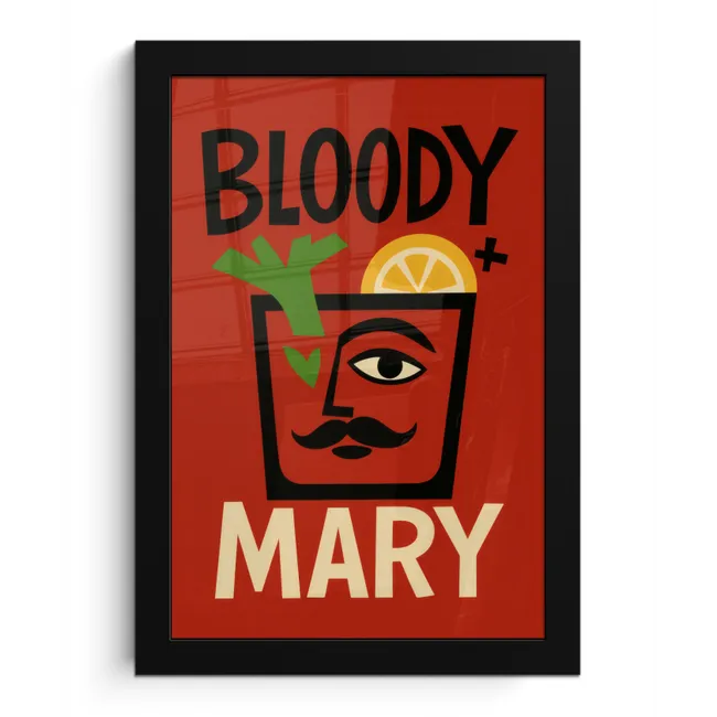 Cocktail - Art - Rood fotolijst zwart zonder passe partout klein -3d