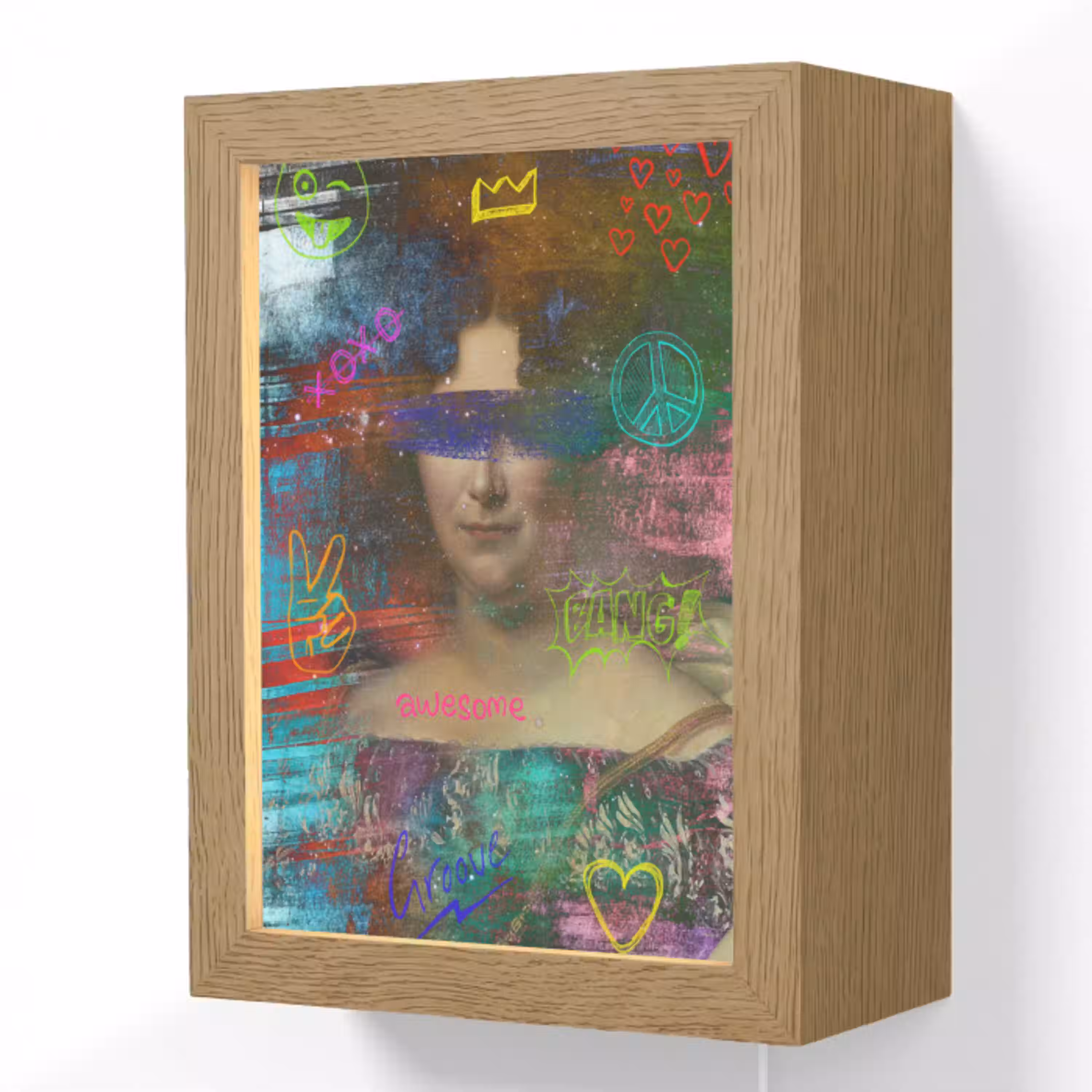 Johanna Henriette Engelen - Dubois Drahonet - Graffiti Light Box met kabel (Wandlamp) klein -3d