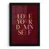 Love your damn self - Kleurrijk - Bordeaux fotolijst zwart zonder passe partout klein -3d