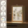 Abstracte vierkanten - Aardetonen - Mistig Light Box met kabel (Tafellamp) klein -USP_NL