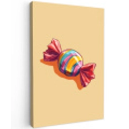 Geel - Snoep - Kleur Tuinposter op houten frame 2 cm dik middel -3d
