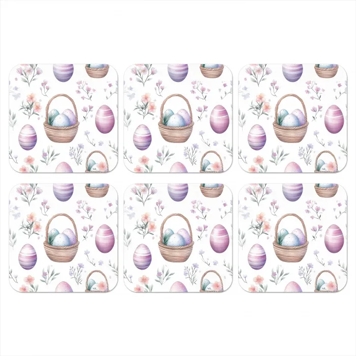 Bloemen - Paaseieren - Patroon onderzetter kurk middel -3d