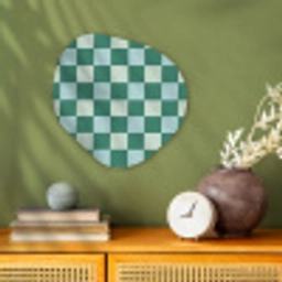 Schaak - Klassiek - Groen Wandcirkel Organisch Forex 3mm klein 629 -sfeer2