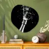 Champagne - Zwart - Spetters - Popping Wandcirkel Organisch Plexiglas middel -sfeer2