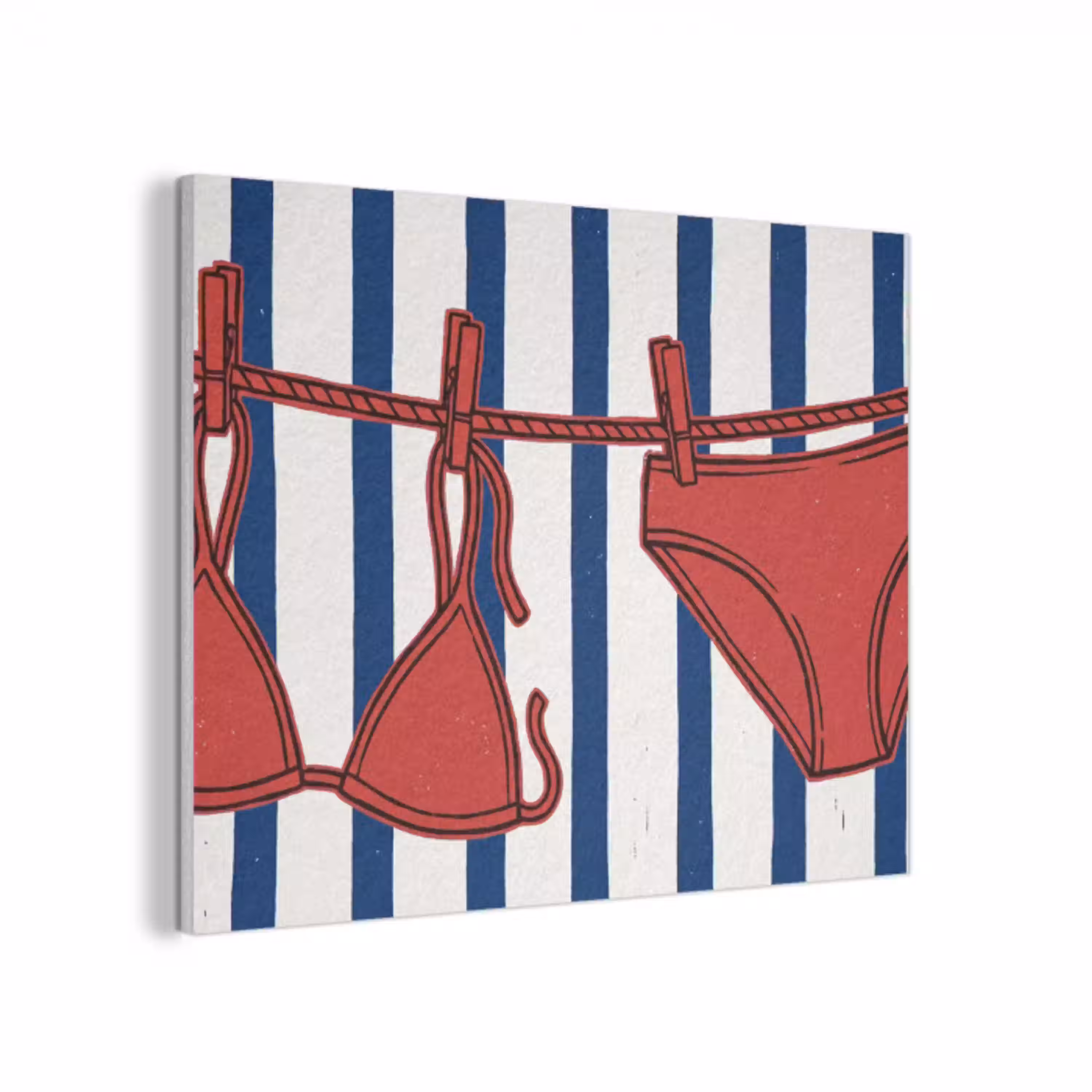 Badkleding - Waslijn - Zomer - Illustratie - Rood PET vilt klein -3d