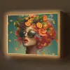 Vrouw - Sinaasappel - Bessen - Oranje Light Box met batterij (Wandlamp) middel -z3d_website