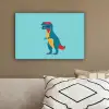 Dinosaurus - Blauw - Zonnebril canvas 2cm klein -sfeer3