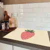 Aardbei - Minimalistisch - Rood - Fruit Inductie beschermer vinyl 3mm klein -sfeer3