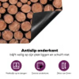 Houtblokken - Textuur - Patroon - Bruin - Rustiek Inductie beschermer vinyl 3mm klein -zzzzzzz-cc-onderkant