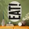 Eten - zwart - Japandi - Wit Wandcirkel Ovaal Glas middel -sfeer2