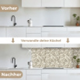 Takken - Botanisch - Taupe keuken achterwand 2 middel 871 -voor-na_DE