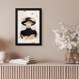 Vrouw - Portret - Modern - Goud - Kunst fotolijst zwart zonder passe partout klein -sfeer5