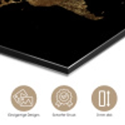 Wereldkaart - Goud - Luxe - Aarde - Zwart aluminium wit klein -closeup_DE
