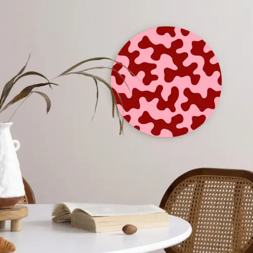 Modern - Abstract - Rood Wandcirkel kunststof plaat 5mm dik klein 188 -sfeer4