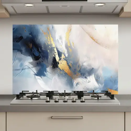 Blauw - Modern - Marmer - Abstract - Goud keuken achterwand spatscherm klein -3d_website