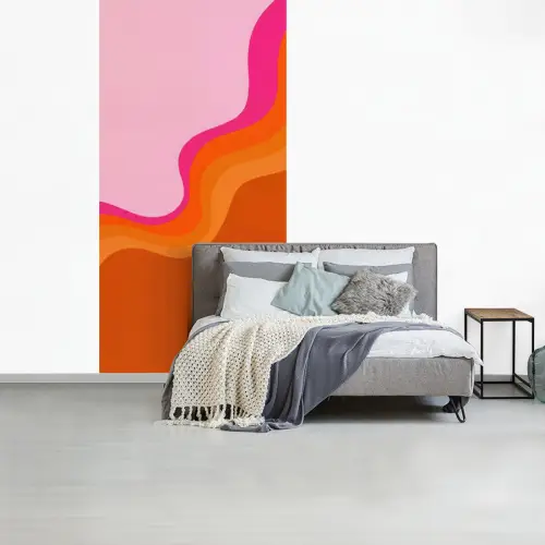 Retro - Waves - Kleurrijk fotobehang vinyl groot -slaapkamer