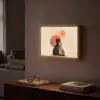 Katten - Zwart - Abstract - Cirkels Light Box met batterij (Wandlamp) middel -sfeer1