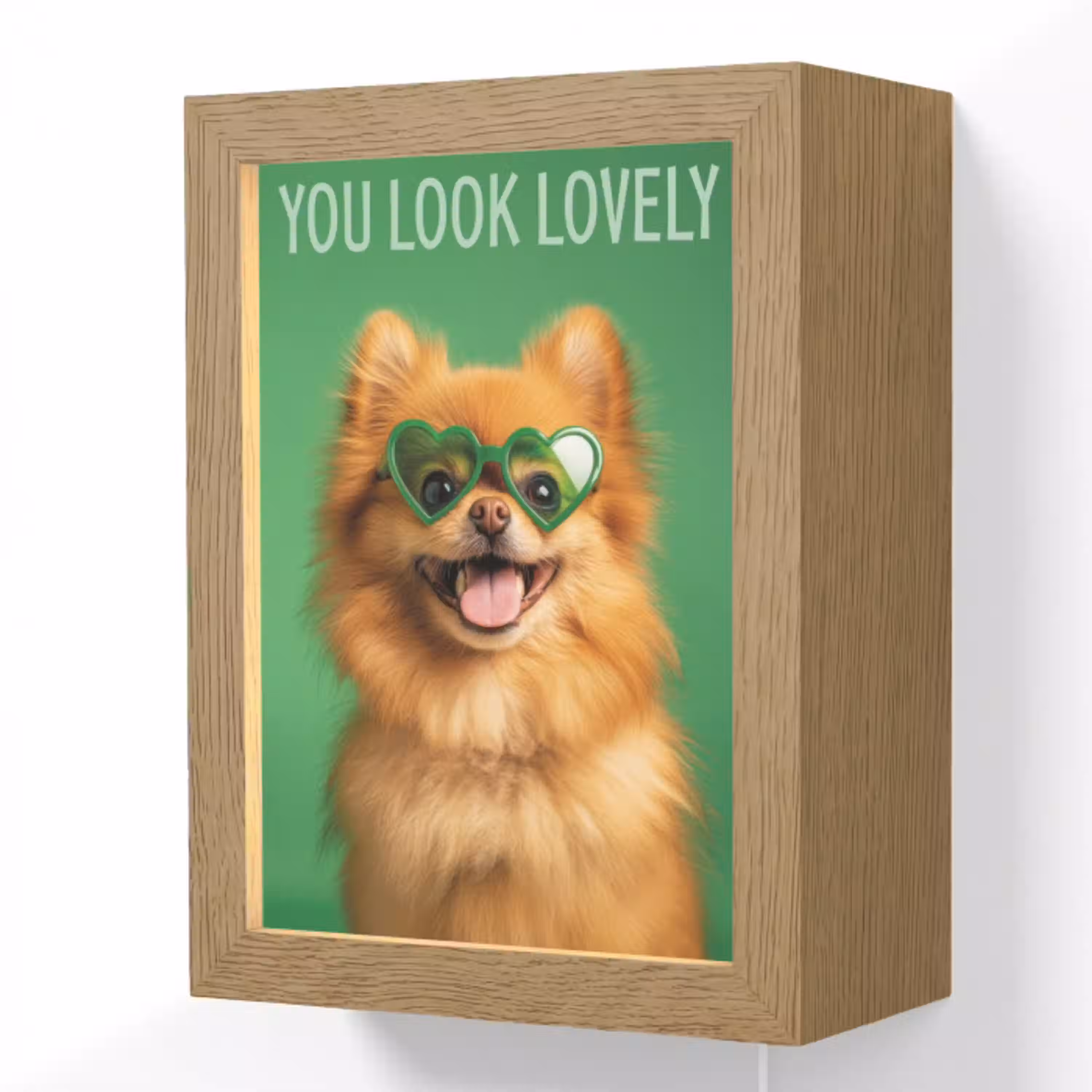 Hond - Zonnebril - Valentijn - Love Light Box met kabel (Wandlamp) klein -3d