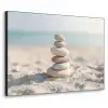 Stenen - Stapel - Zand - Zee Textielframe zwart klein -3d