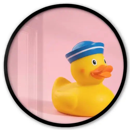 Matroos - Eend - Roze Fotolijst rond zonder passe partout klein -3d