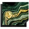 Gouden Storm op Groen Marmer Inductie beschermer vinyl 3mm middel -3d