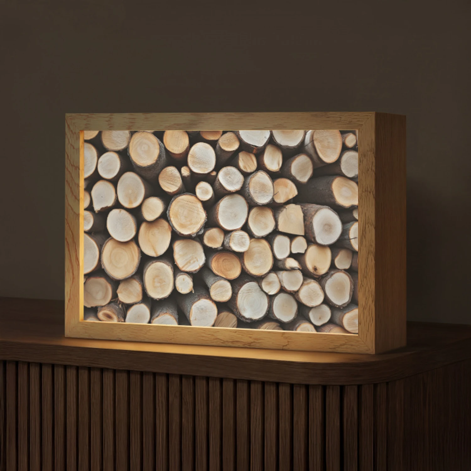 Hout - Boomstammen - Textuur Light Box met kabel (Tafellamp) klein -z3d_website