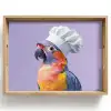 Papegaai - Koksmuts - Paars - Cute Dienblad Rechthoek middel -z3d_shopping