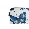 Blauw - Vlinders - Bloemen - Wit laptophoes neopreen klein 279 -detail
