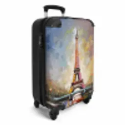 Eiffeltoren - Schilderij - Olieverf - Parijs NBS - Handbagage koffer - Unisex middel -productfoto_3d