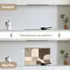 Geometrisch - Geweven structuur - Modern keuken achterwand spatscherm klein -voor_na_FR