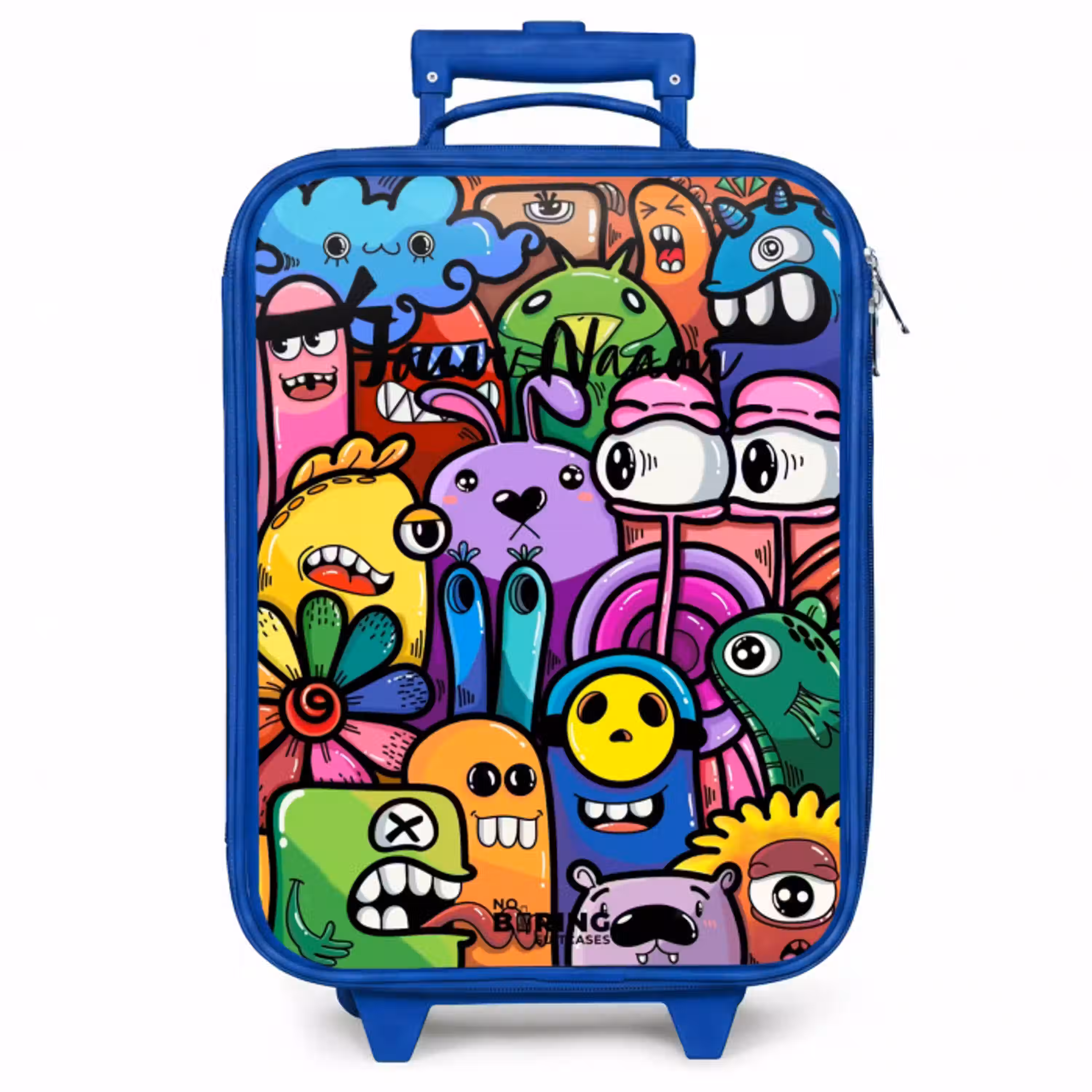 Grappige kleurrijke monsters Kinderkoffer - Blauw klein -zzz_website3d