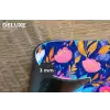 Bloemen - Blauw - Roze Placemat vinyl groot -closeup