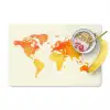 Wereldkaart - Oranje - Kleurrijk Placemat vinyl groot -zzzproduct_Kitchenyeah-website