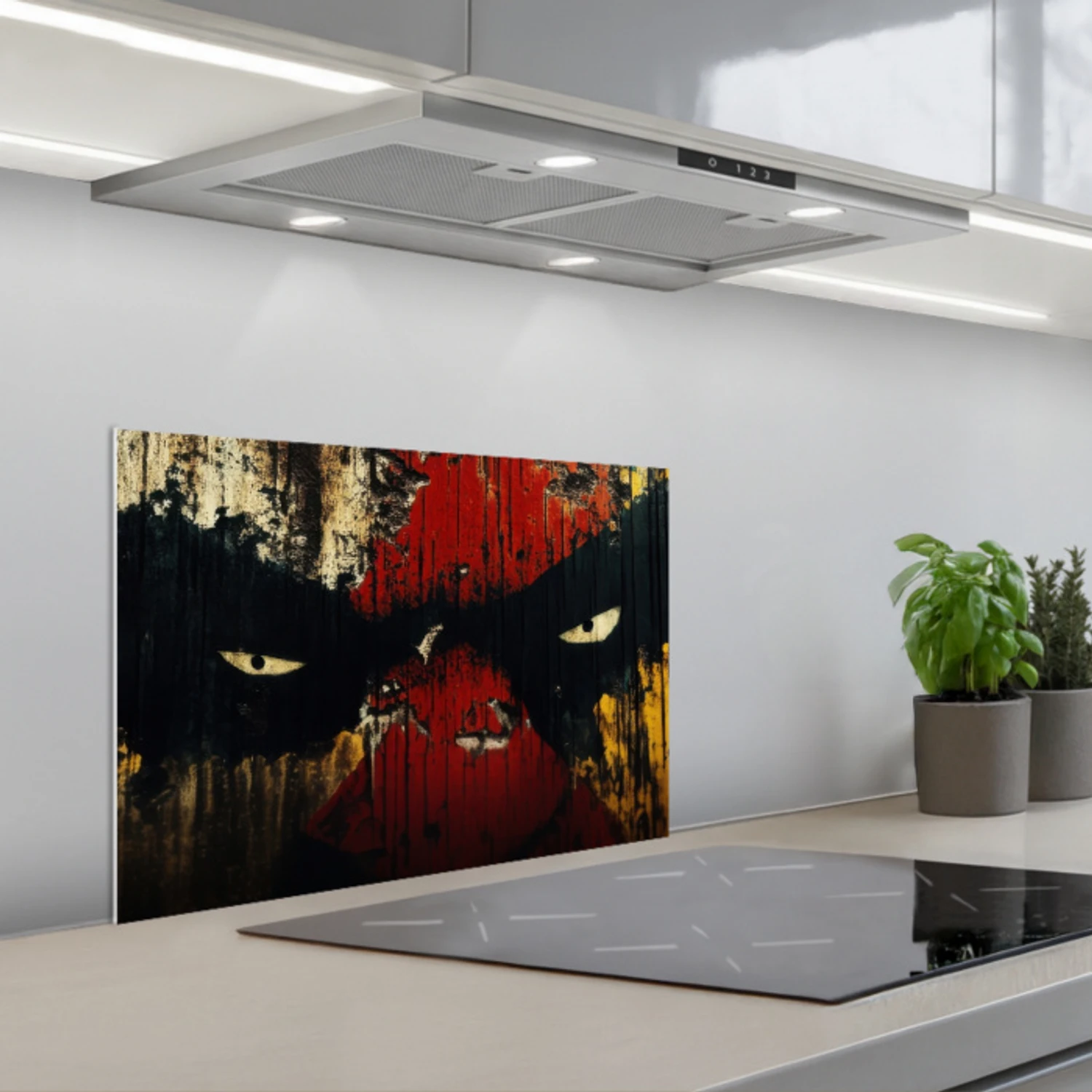 Graffiti - Ogen - Abstract keuken achterwand spatscherm klein -3d_schuin