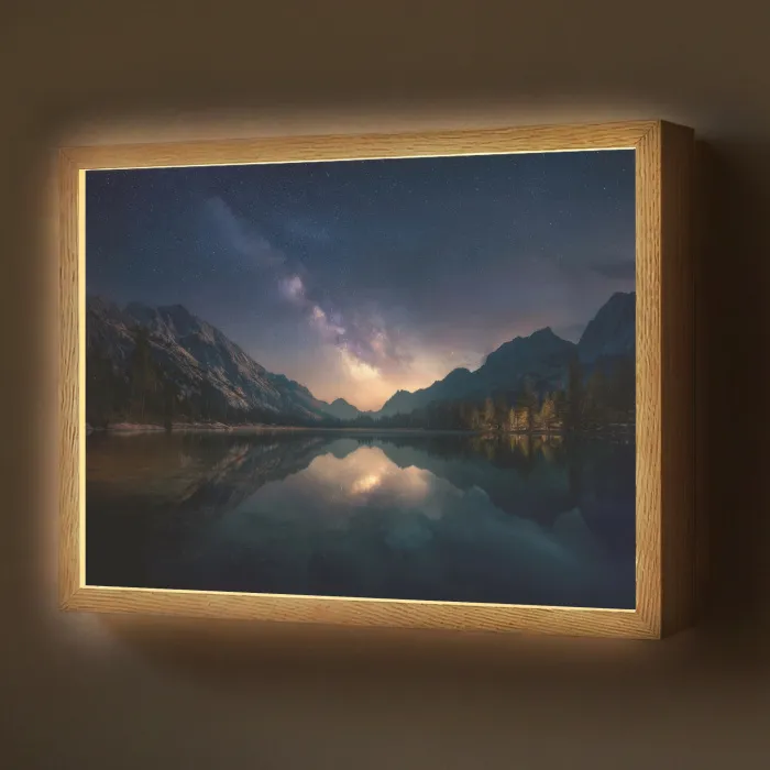 Kristalhelder meer - Bergen - Bergen Light Box met batterij (Wandlamp) middel -z3d_website