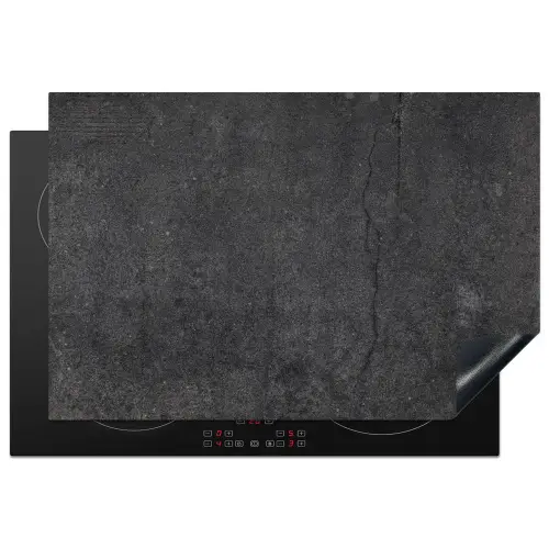 Beton - Zwart - Grijs - Rustiek - Industrieel Inductie beschermer vinyl 3mm klein -3d