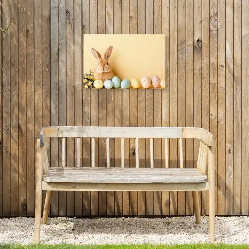 Eieren -  Konijn - Pasteltinten Tuinposter op houten frame 2 cm dik klein -sfeer4