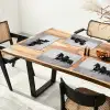 Paarden - Gras - Zwart - Wit Placemat vinyl groot -zzsfeer4_Kitchenyeah-website
