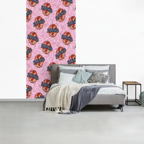 Disco - Bal - Patroon - Roze fotobehang vinyl groot 64 -slaapkamer