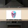 Schedel - Grafisch - Roze - Verdeeld keuken achterwand spatscherm klein -sfeer1
