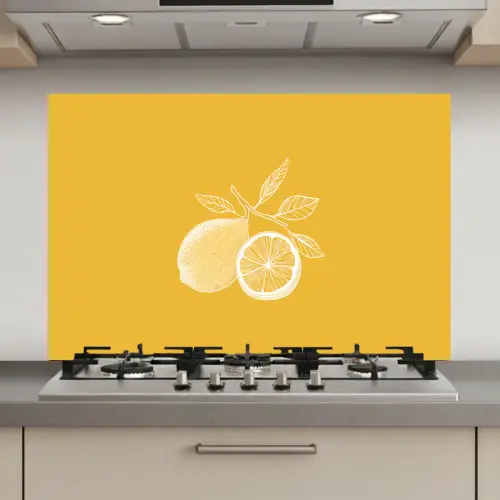Citroenen - Illustratie - Minimalistisch - Geel keuken achterwand spatscherm klein -3d_website