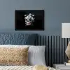 Schedel - Blauw - Bloemen - Bladeren fotolijst zwart zonder passe partout klein -sfeer3